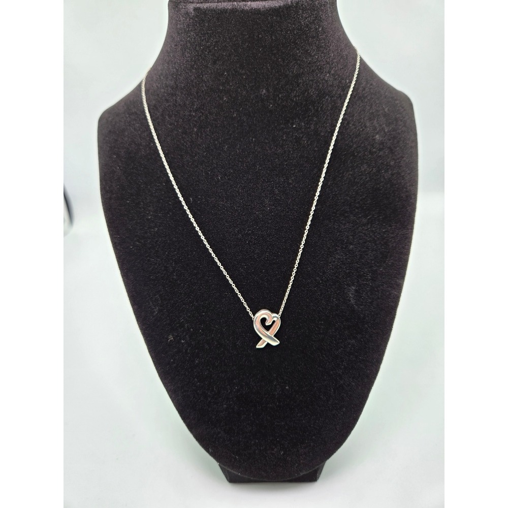 Tiffany‎ & Co. Paloma Picasso Loving Heart Sterling Silver Pendant Necklace - Picture 7 of 10